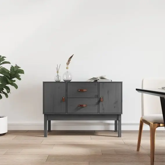Oferta czasowa Szafka, szara, 110x40x78 cm, lite drewno sosnowe Lumarko! - Hurtownia wielobranżowa Lumarko